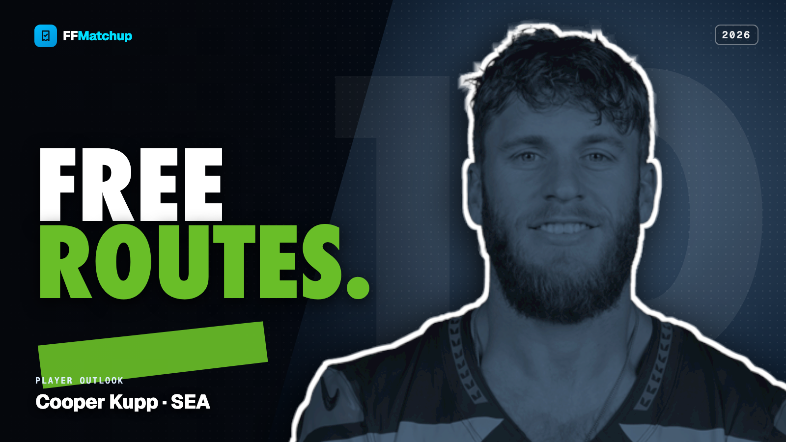 FFMatchup 2026 player graphic for Cooper Kupp of the Seattle Seahawks.
