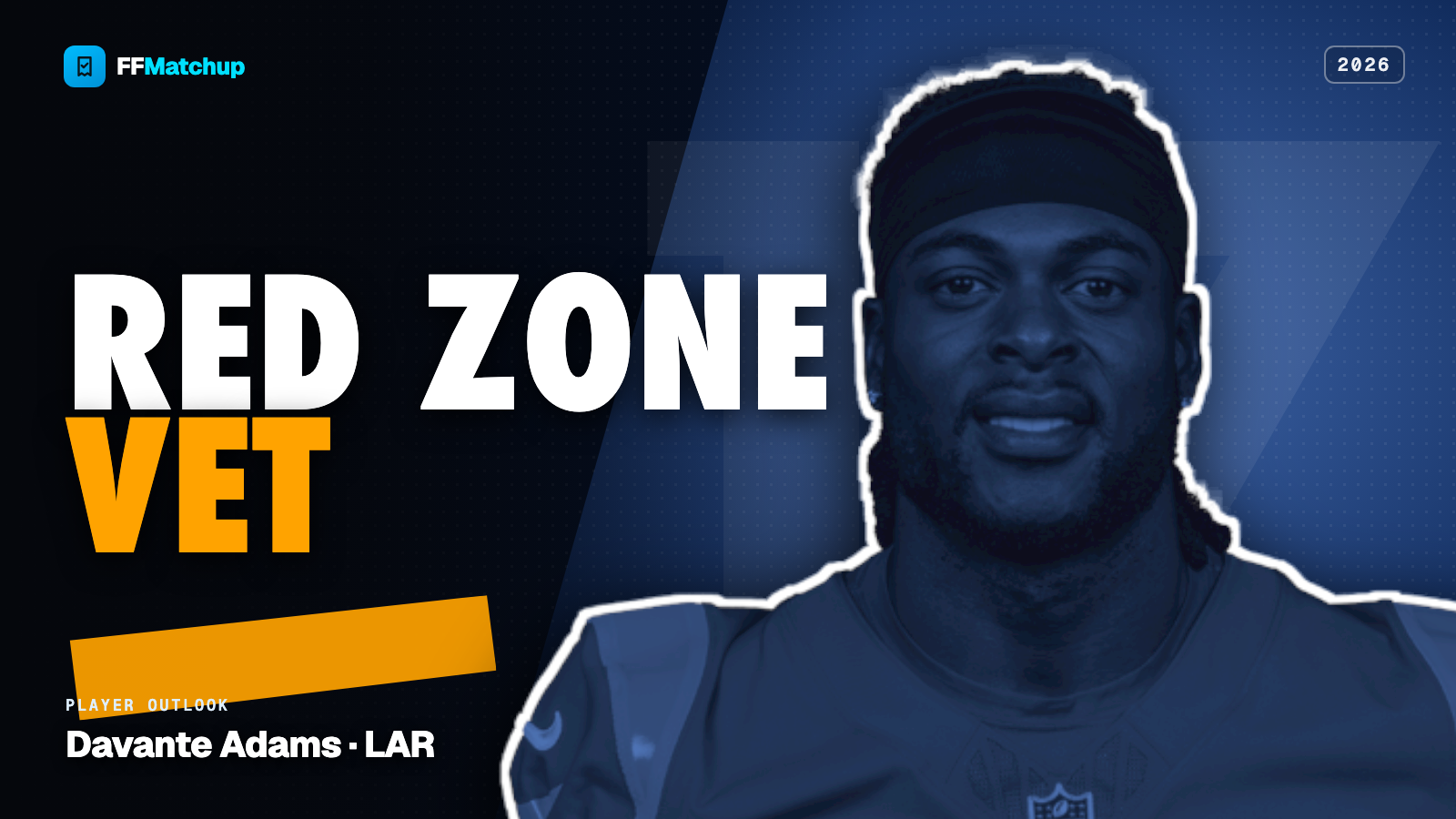 FFMatchup player outlook card for Davante Adams of the Los Angeles Rams.