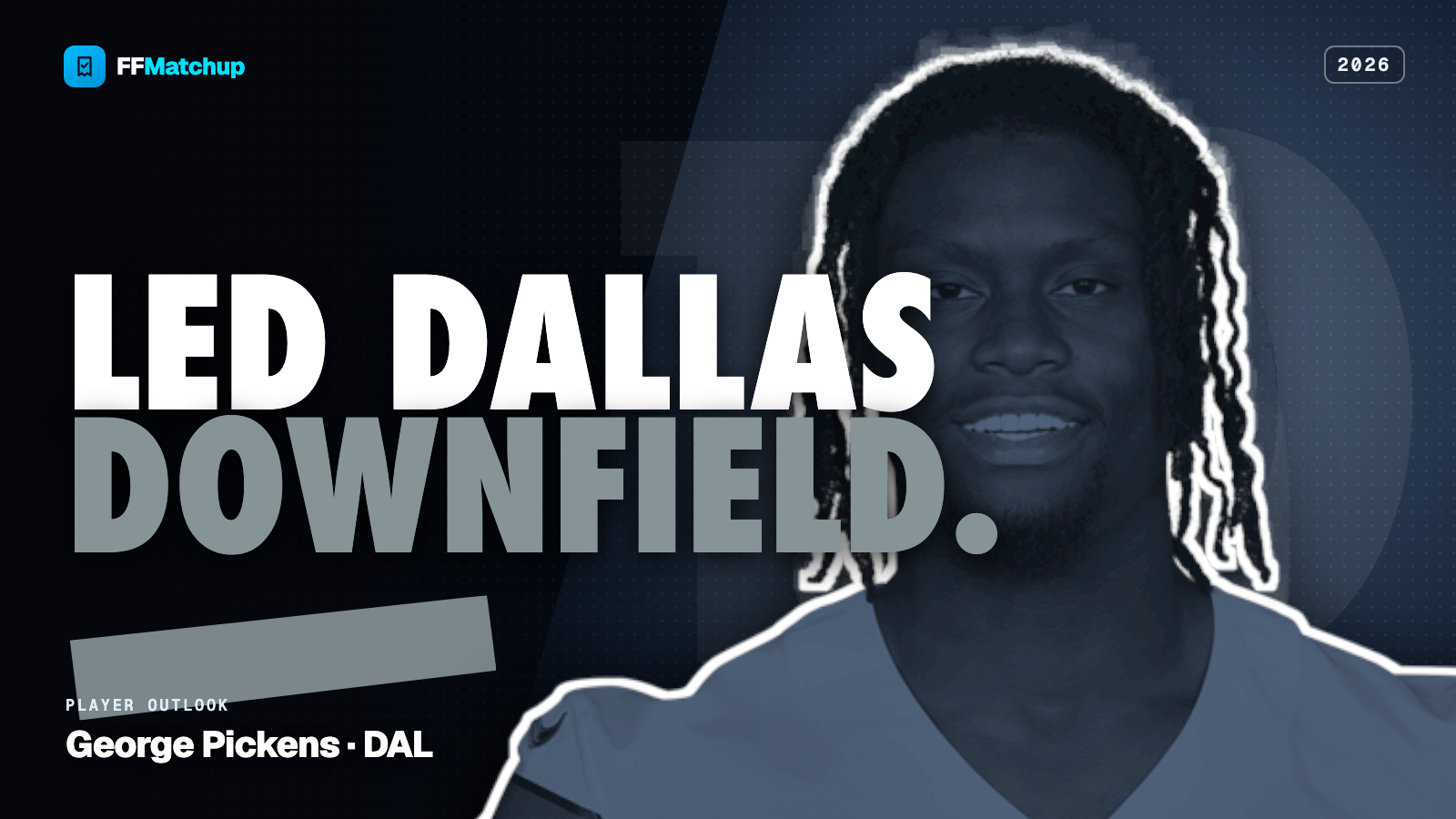 FFMatchup 2026 player graphic for George Pickens of the Dallas Cowboys.