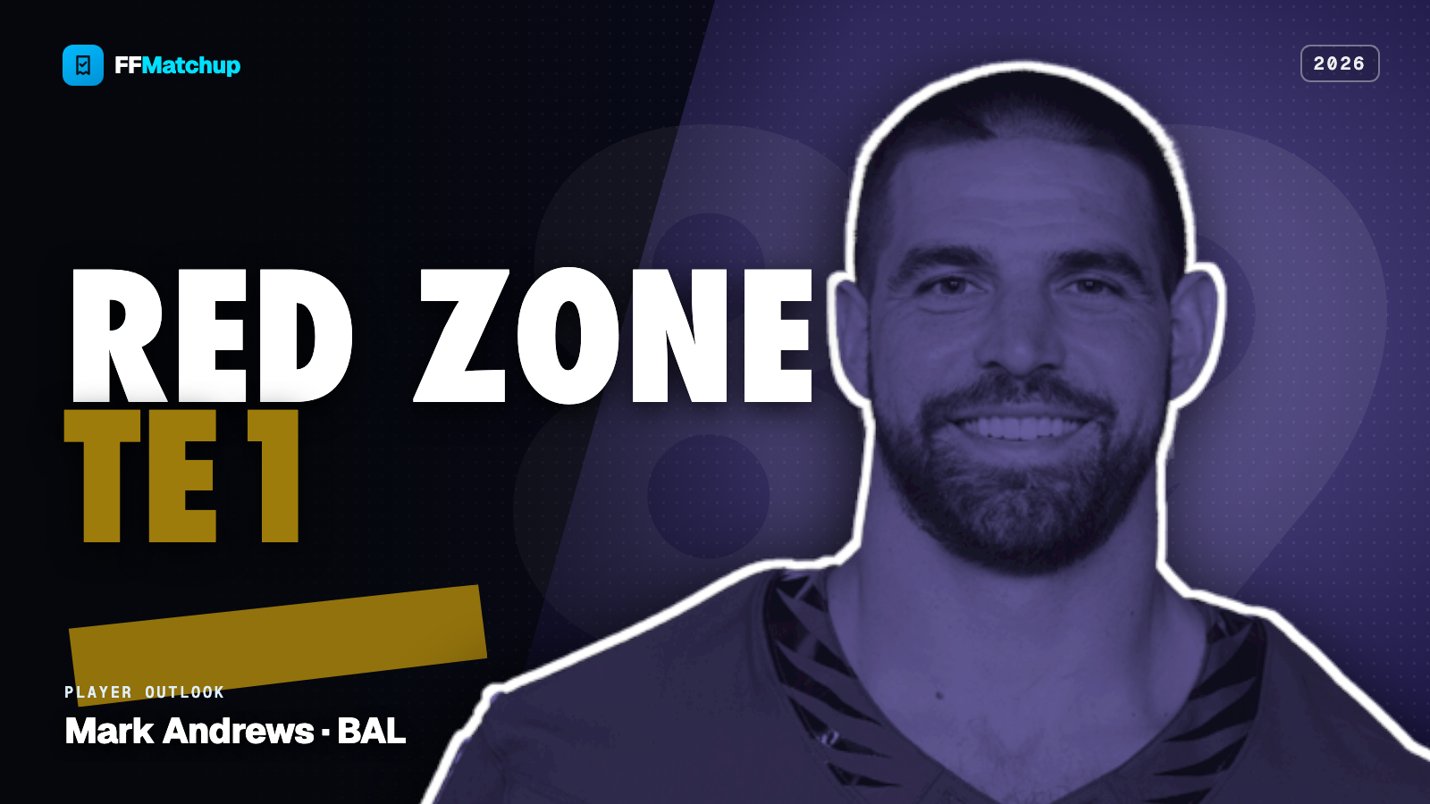 FFMatchup player outlook card for Mark Andrews of the Baltimore Ravens.