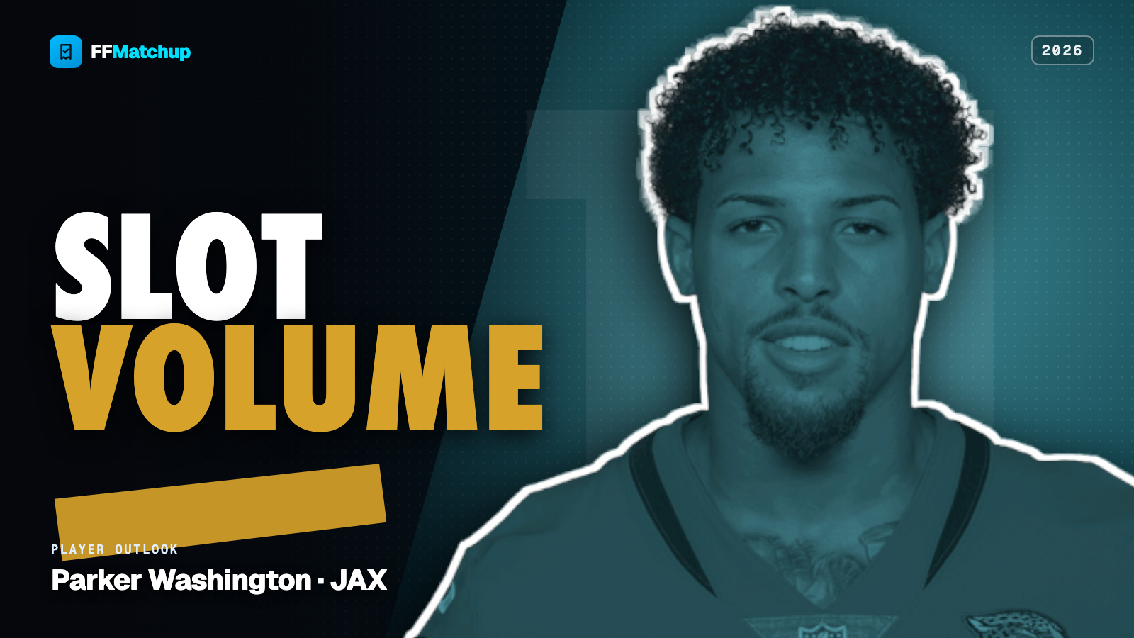 FFMatchup player outlook card for Parker Washington of the Jacksonville Jaguars.