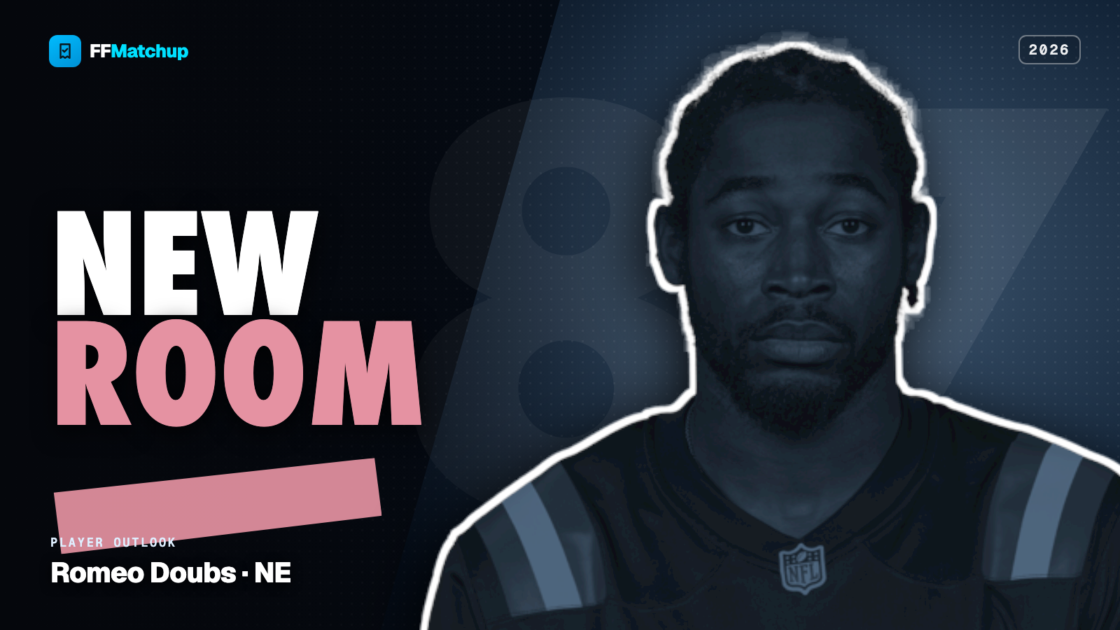 FFMatchup player outlook card for Romeo Doubs of the New England Patriots.